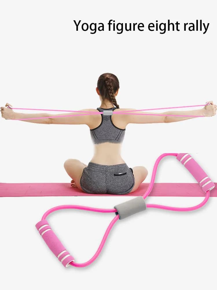image-Figure 8 Tensioner Open Shoulder Pull Back Trainer Chest Expansion Home Men And Women Fitness Ring Figure Pull Rope