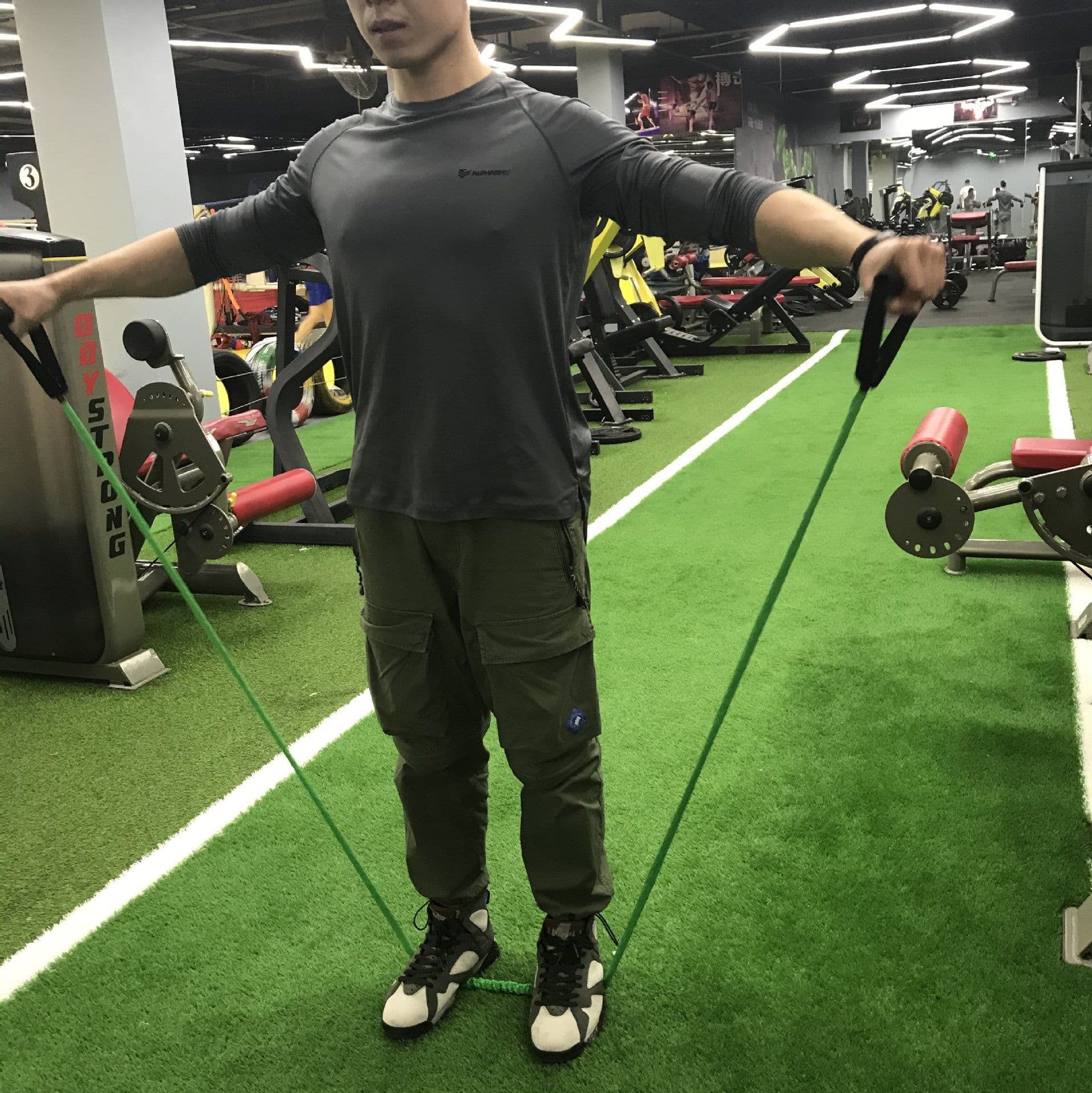 image-Stretchable Cloth Cover Anti-breaking One-word Tension Device Pull Rope Fitness Resistance Band Sports Elastic BandSupplies