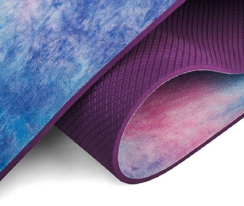 image-Tie-dyed Natural Rubber Yoga Mat Suede Sublimation Transfer Yoga Mat