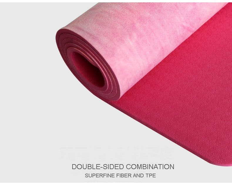 image-Tie-dyed Natural Rubber Yoga Mat Suede Sublimation Transfer Yoga Mat