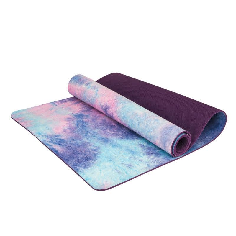 image-Tie-dyed Natural Rubber Yoga Mat Suede Sublimation Transfer Yoga Mat