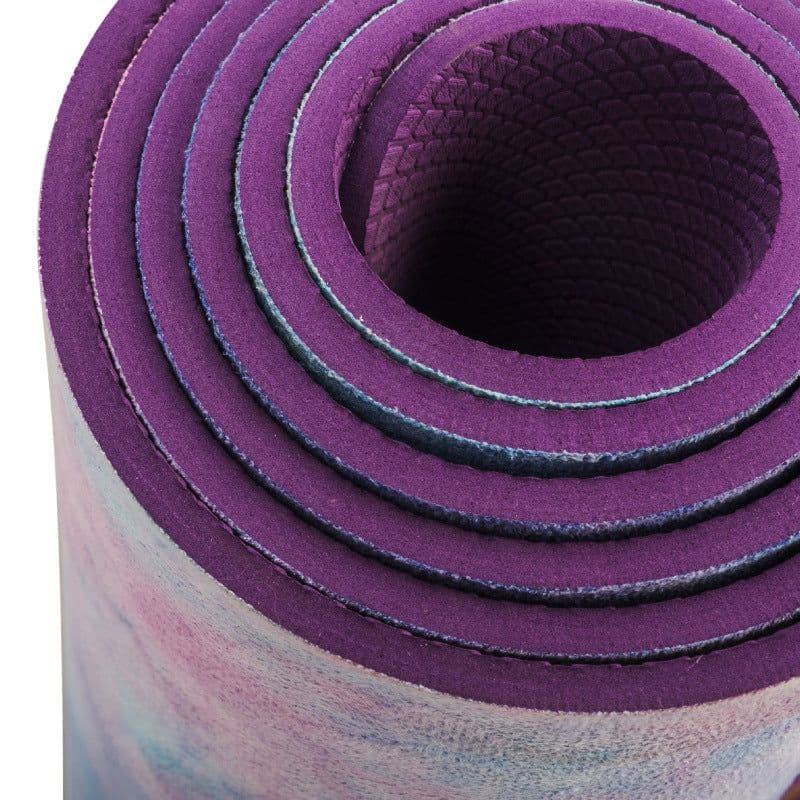 image-Tie-dyed Natural Rubber Yoga Mat Suede Sublimation Transfer Yoga Mat
