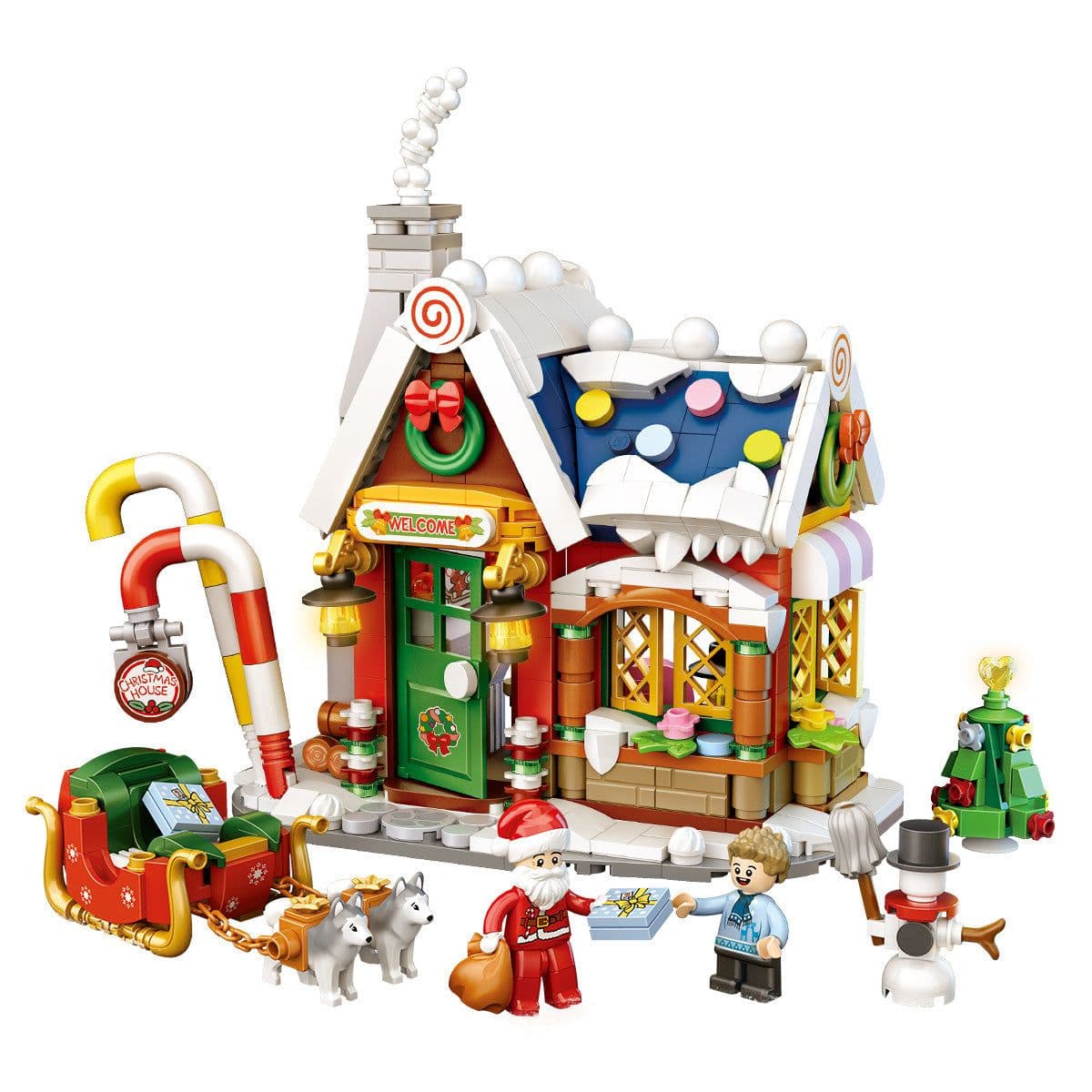 image-Christmas House Building Blocks Gifts Children'S Toys Puzzle Assembling Creative Ornaments
