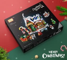 image-Christmas House Building Blocks Gifts Children'S Toys Puzzle Assembling Creative Ornaments