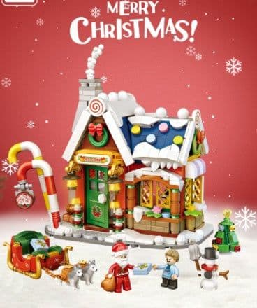 image-Christmas House Building Blocks Gifts Children'S Toys Puzzle Assembling Creative Ornaments