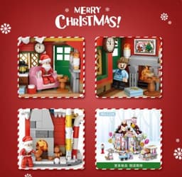 image-Christmas House Building Blocks Gifts Children'S Toys Puzzle Assembling Creative Ornaments