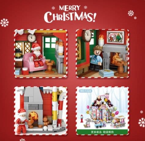 image-Christmas House Building Blocks Gifts Children'S Toys Puzzle Assembling Creative Ornaments