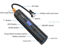 image-Wireless Air Pump, Car Tire Portable Air Pump With Digital Display, Multi-Function Car Wireless Air Pump