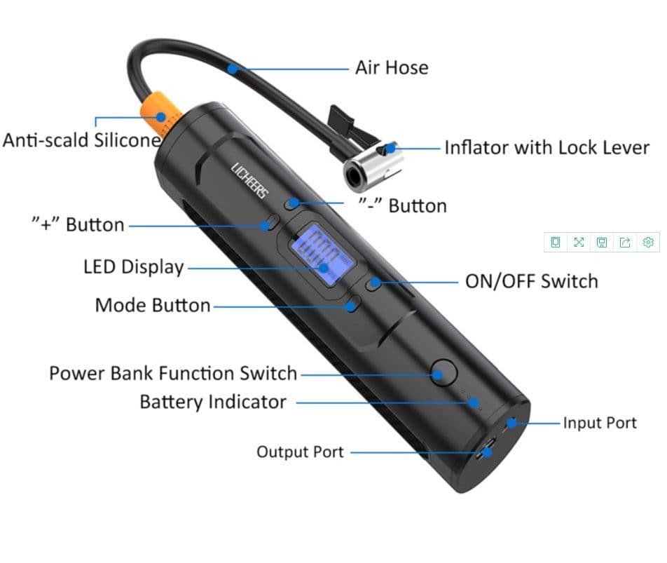 image-Wireless Air Pump, Car Tire Portable Air Pump With Digital Display, Multi-Function Car Wireless Air Pump