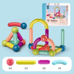 image-Big Size DIY Magnetic Construction Set Early Learning Constructor Variety Magnetic Rod Building Blocks For Children Toys Gift