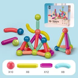 image-Big Size DIY Magnetic Construction Set Early Learning Constructor Variety Magnetic Rod Building Blocks For Children Toys Gift