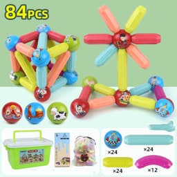 image-Big Size DIY Magnetic Construction Set Early Learning Constructor Variety Magnetic Rod Building Blocks For Children Toys Gift