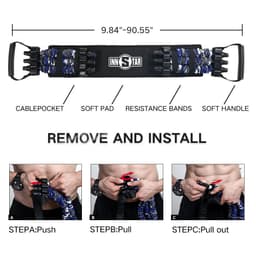 image-High Quality Latex Resistance Bands Set With Workout Bar Workout Bench Adjustable Home Exercise