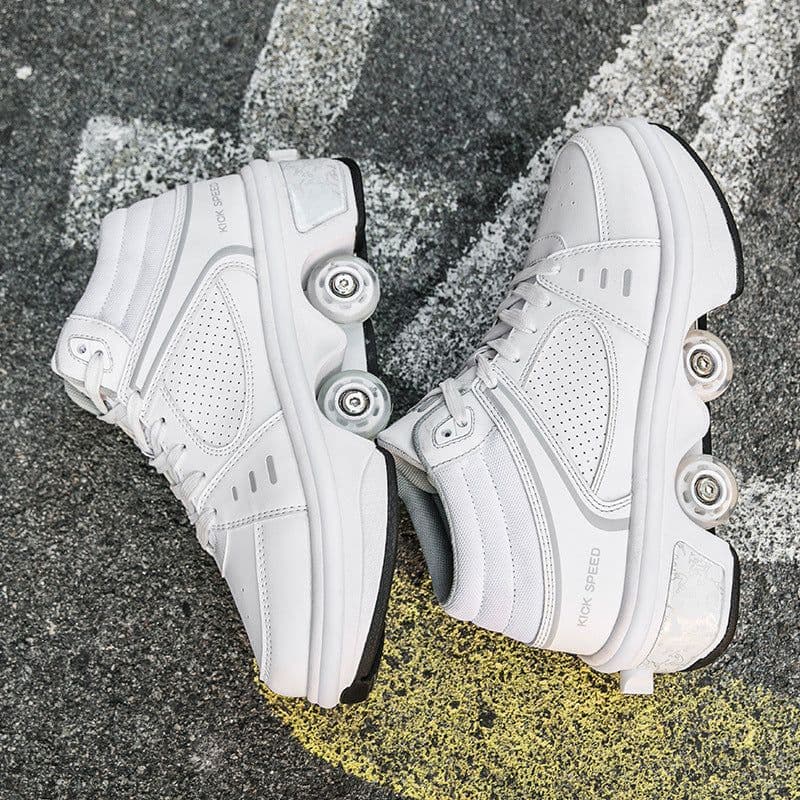 image-Good Product Dual-purpose Roller Skates, Deformed Shoes, Double Row Roller Skates