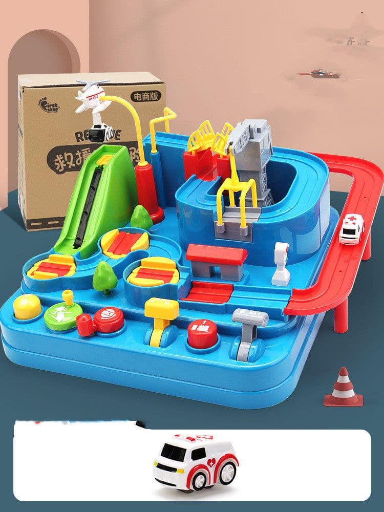 image-Car Adventure Adventure Toys Children Toy Girls Car Park 3 Train 4 Car Track Kids Toy