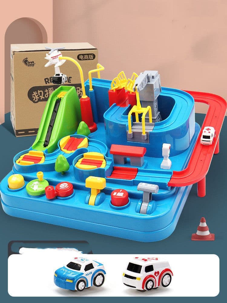 image-Car Adventure Adventure Toys Children Toy Girls Car Park 3 Train 4 Car Track Kids Toy