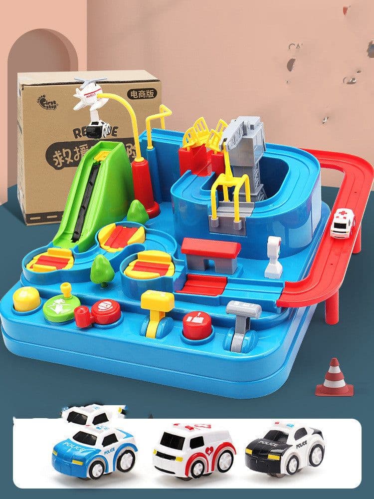 image-Car Adventure Adventure Toys Children Toy Girls Car Park 3 Train 4 Car Track Kids Toy