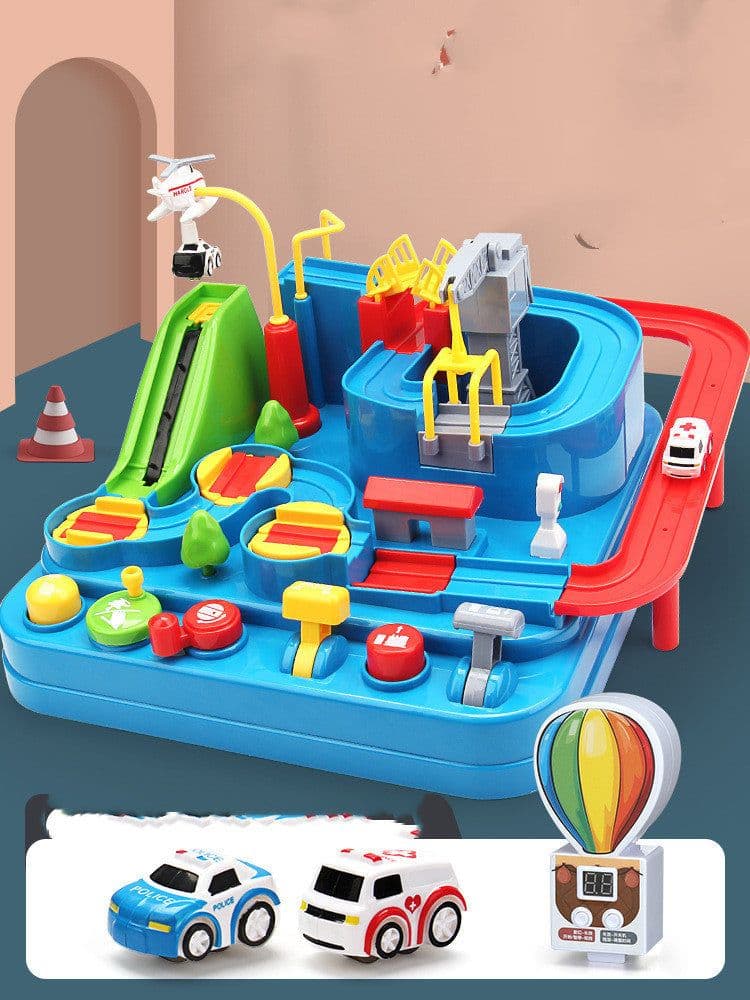 image-Car Adventure Adventure Toys Children Toy Girls Car Park 3 Train 4 Car Track Kids Toy