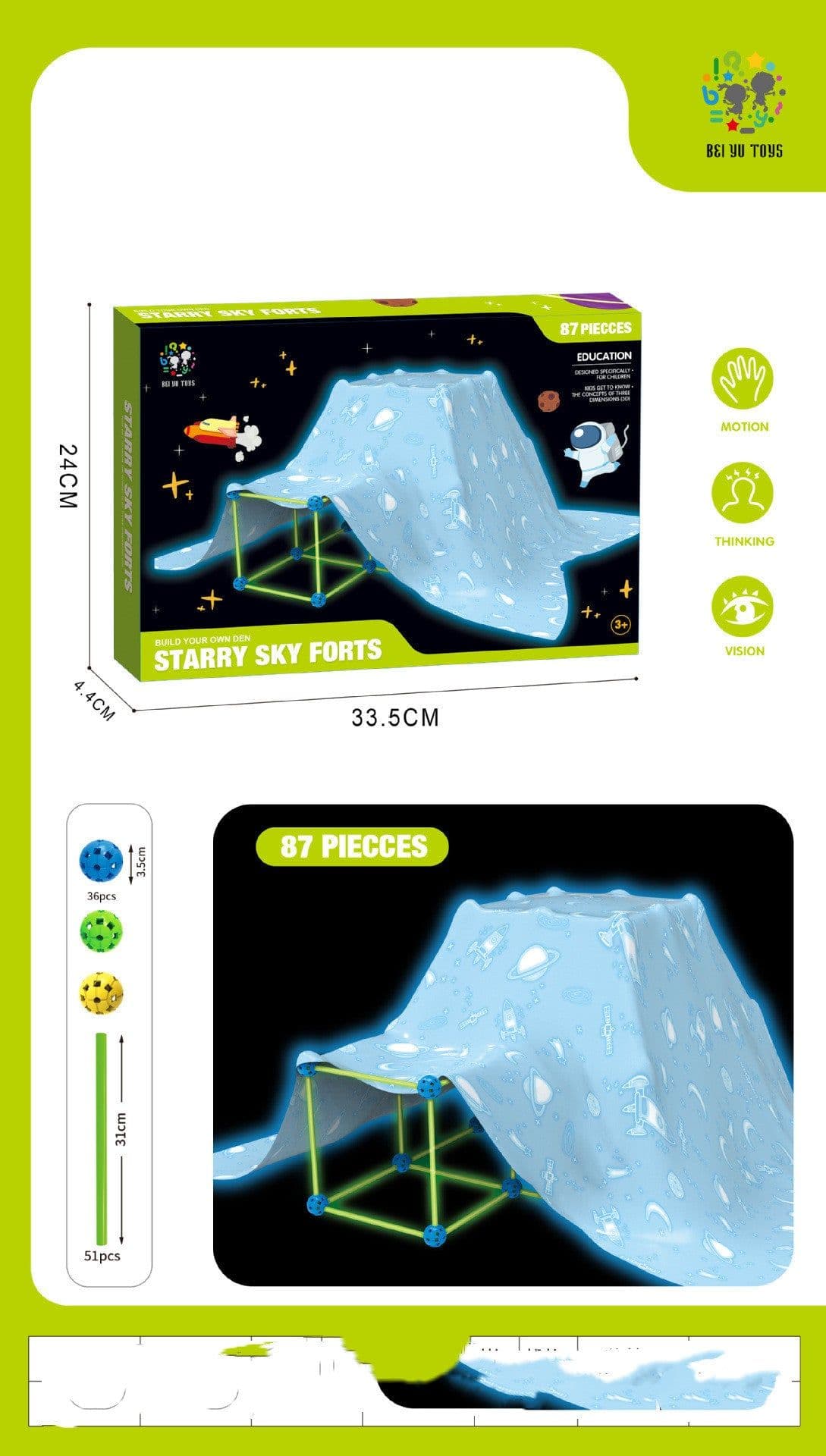 image-Fort Building Kit Construction Blocks Set Kids Toy Tents Fortress Builder Castles Tunnels Diy 3d Play House For Children Gift