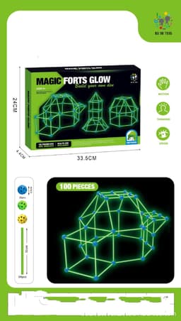 image-Fort Building Kit Construction Blocks Set Kids Toy Tents Fortress Builder Castles Tunnels Diy 3d Play House For Children Gift