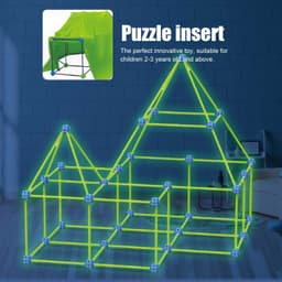 image-Fort Building Kit Construction Blocks Set Kids Toy Tents Fortress Builder Castles Tunnels Diy 3d Play House For Children Gift