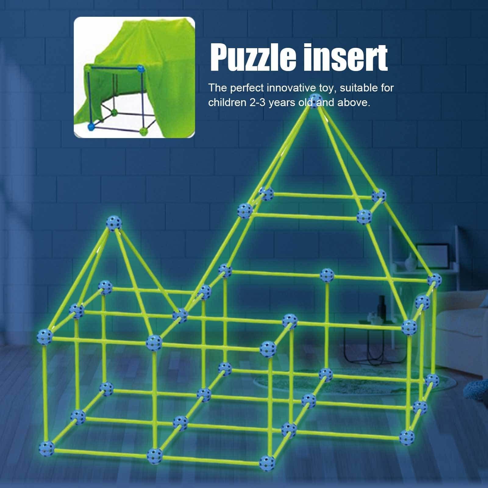 image-Fort Building Kit Construction Blocks Set Kids Toy Tents Fortress Builder Castles Tunnels Diy 3d Play House For Children Gift