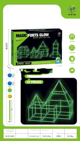 image-Fort Building Kit Construction Blocks Set Kids Toy Tents Fortress Builder Castles Tunnels Diy 3d Play House For Children Gift