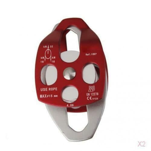 image-Outdoor Mountaineering And Rock Climbing Rescue Equipment Load-bearing Double Pulley Cross Hoisting