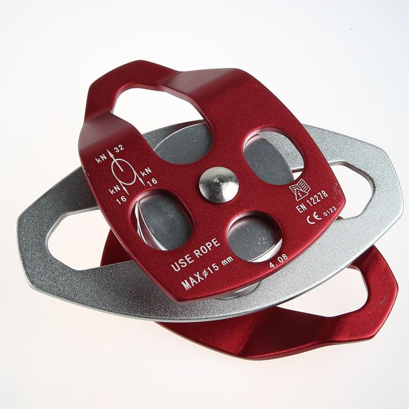 image-Outdoor Mountaineering And Rock Climbing Rescue Equipment Load-bearing Double Pulley Cross Hoisting
