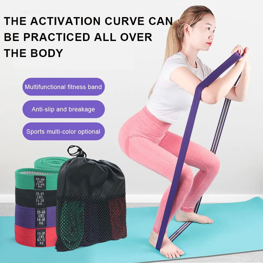 image-Fitness Long Resistance Bands Fabric Set Exercise Workout Elastic Bands For Pull Up Woman Assist Workout Bands