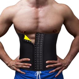 image-Neoprene Men's Corset Waist Belt Waist Trainer Abdomen Breast Buckle Body Shaping