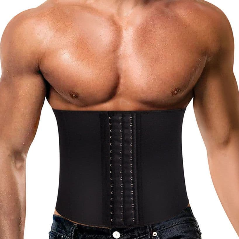 image-Neoprene Men's Corset Waist Belt Waist Trainer Abdomen Breast Buckle Body Shaping