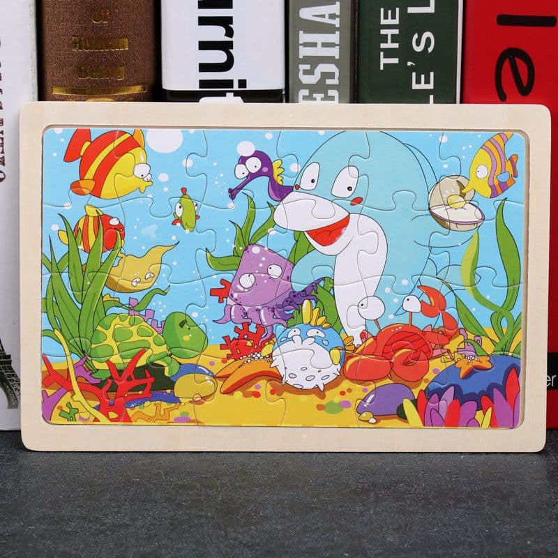 image-Cartoon Pictures 24 Pieces Of Wooden Jigsaw Puzzle