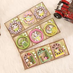 image-Easter Bunny Egg Animal Painting Pendant Wooden Crafts