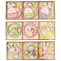 image-Easter Bunny Egg Animal Painting Pendant Wooden Crafts