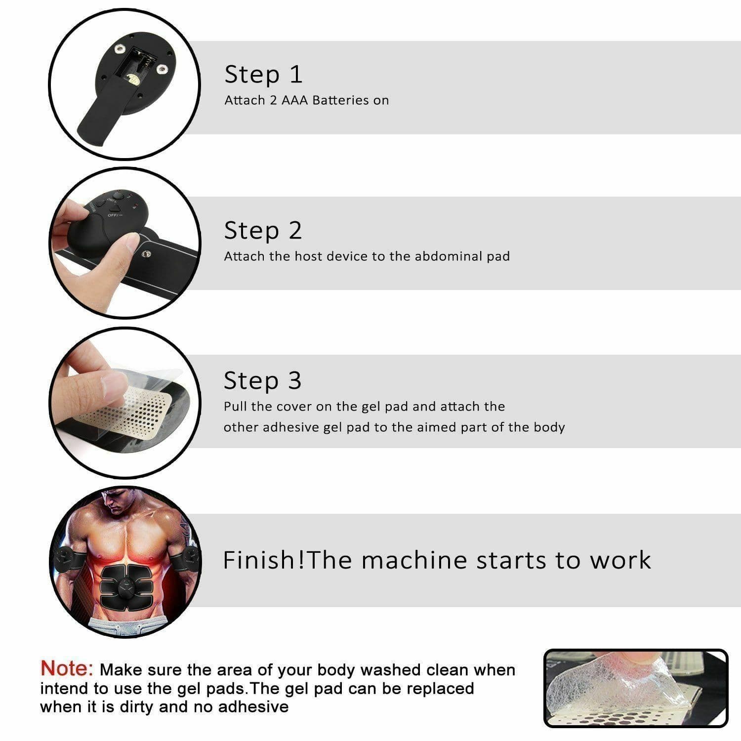 image-Electric Muscle Toner Machine ABS Toning Belt Simulation Fat Burner Belly Shaper