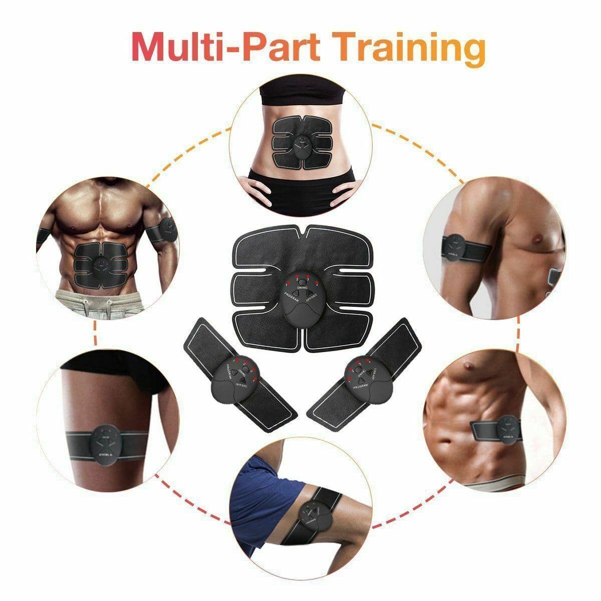image-Electric Muscle Toner Machine ABS Toning Belt Simulation Fat Burner Belly Shaper