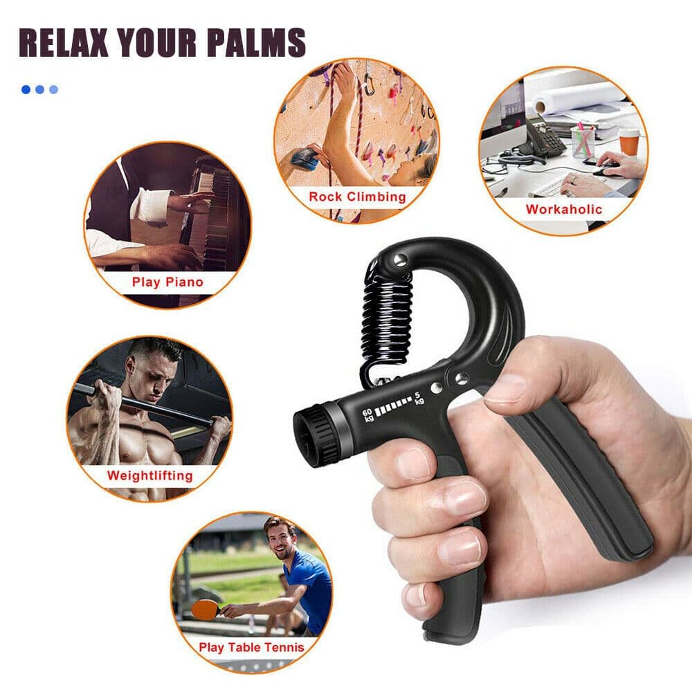 image-Hand Grip Adjustable Trainer Gripper Strengthener Gym Strength Exerciser Adjustable Heavy Gripper Fitness Hand Exerciser Grip Wrist Training Increase Strength Spring Finger Pinch Carpal Expander