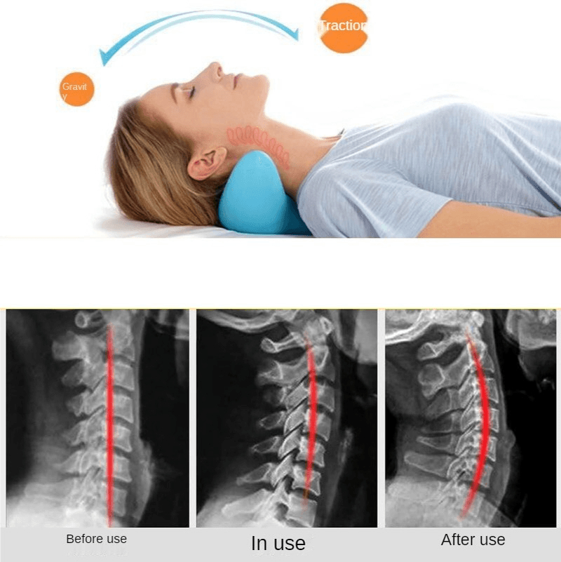 image-Cervical Spine Massage Pillow Gravity Acupressure Neck Massager Cervical Spine Pillow Neck Shoulder Massage Pillow Home Traction Corrector