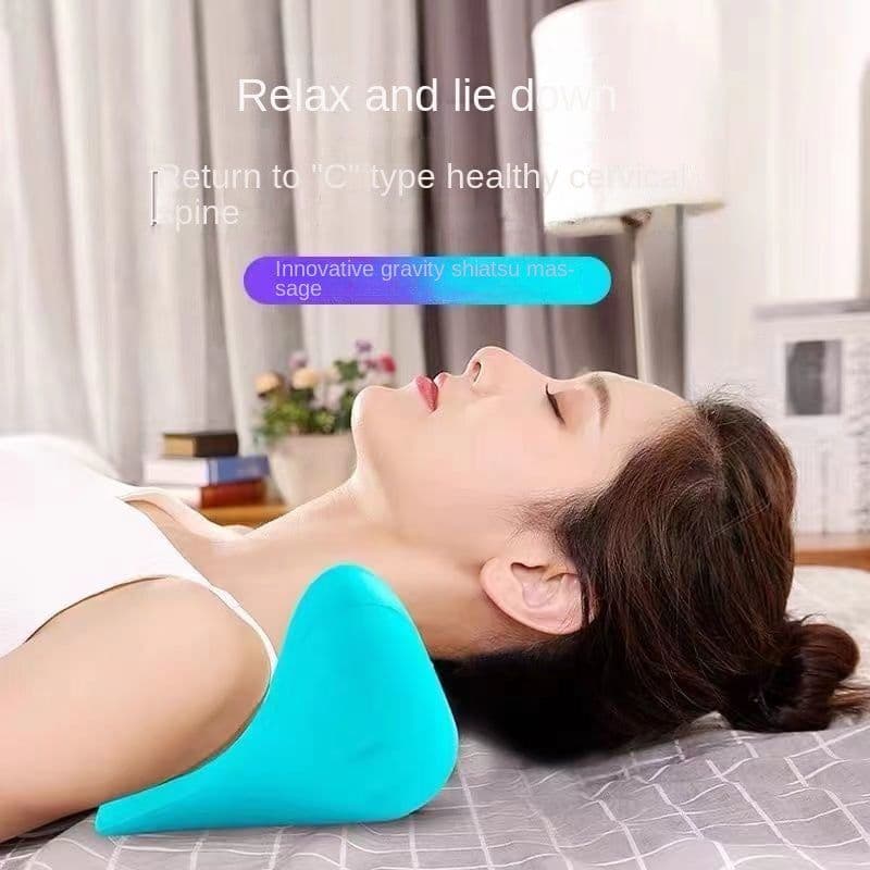 image-Cervical Spine Massage Pillow Gravity Acupressure Neck Massager Cervical Spine Pillow Neck Shoulder Massage Pillow Home Traction Corrector