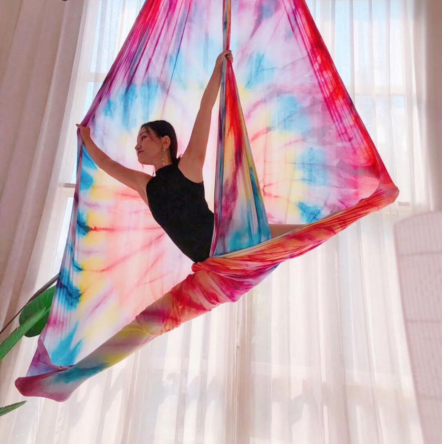 image-Home Color Gradient Aerial Yoga Hammock Fabric