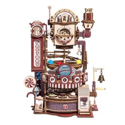 image-Robotime ROKR DIY Chocolate Factory 3D Wooden Puzzle Assembly Marble Run Toy Gift For Children Teens LGA02