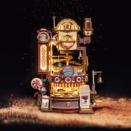 image-Robotime ROKR DIY Chocolate Factory 3D Wooden Puzzle Assembly Marble Run Toy Gift For Children Teens LGA02