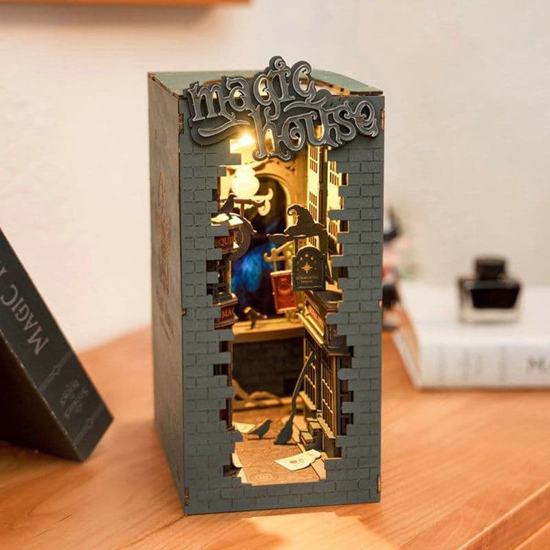 image-Robotime Rolife DIY Book Nook Wooden Miniature Doll House Light For Bookshelf Insert Furniture