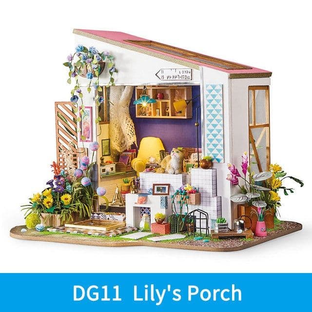 image-Robotime DIY Wooden Miniature Dollhouse 1 24 Handmade Doll House Model Building Kits Toys For Children Adult Drop Shipping