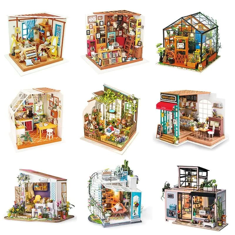image-Robotime DIY Wooden Miniature Dollhouse 1 24 Handmade Doll House Model Building Kits Toys For Children Adult Drop Shipping