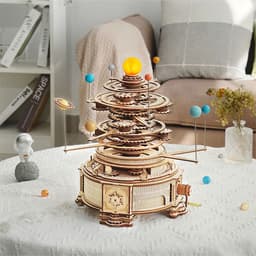 image-Robotime Rokr 316PCS Rotatable Mechanical Orrery DIY Wooden Model Building Block Kits Assembly Toy Gift For Children ST001