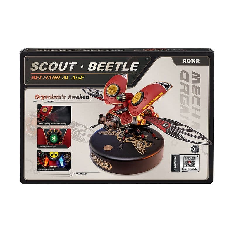 image-Robotime Rokr Scout Beetle ABS Plastic Metal Punk Style 3D Puzzle Gift For Kids Adults Easy Assembly Mechanical Design Game Toys