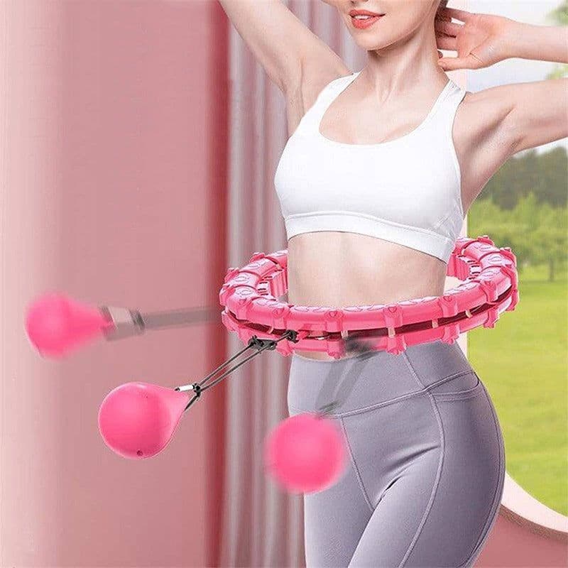 image-Custom Knots Weighted Hoola Fitness Hoop Smart Hula Thin Waist Weight Loss Knots Weighted Hoola Fitness Hoop Smart Hula Thin Waist Weight Loss