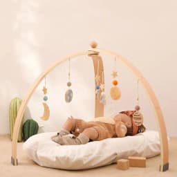 image-Triangle Rack Wooden Fitness Equipment Newborn Baby Crib Toy